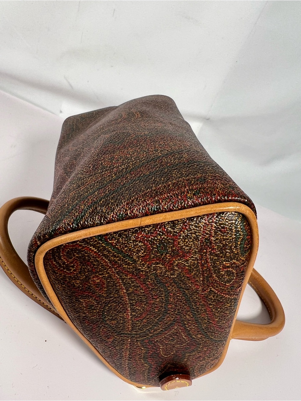 3086: Vintage Etro Paisley Mini Barrel Bag Italy 1996 Rare - Picture 8 of 16